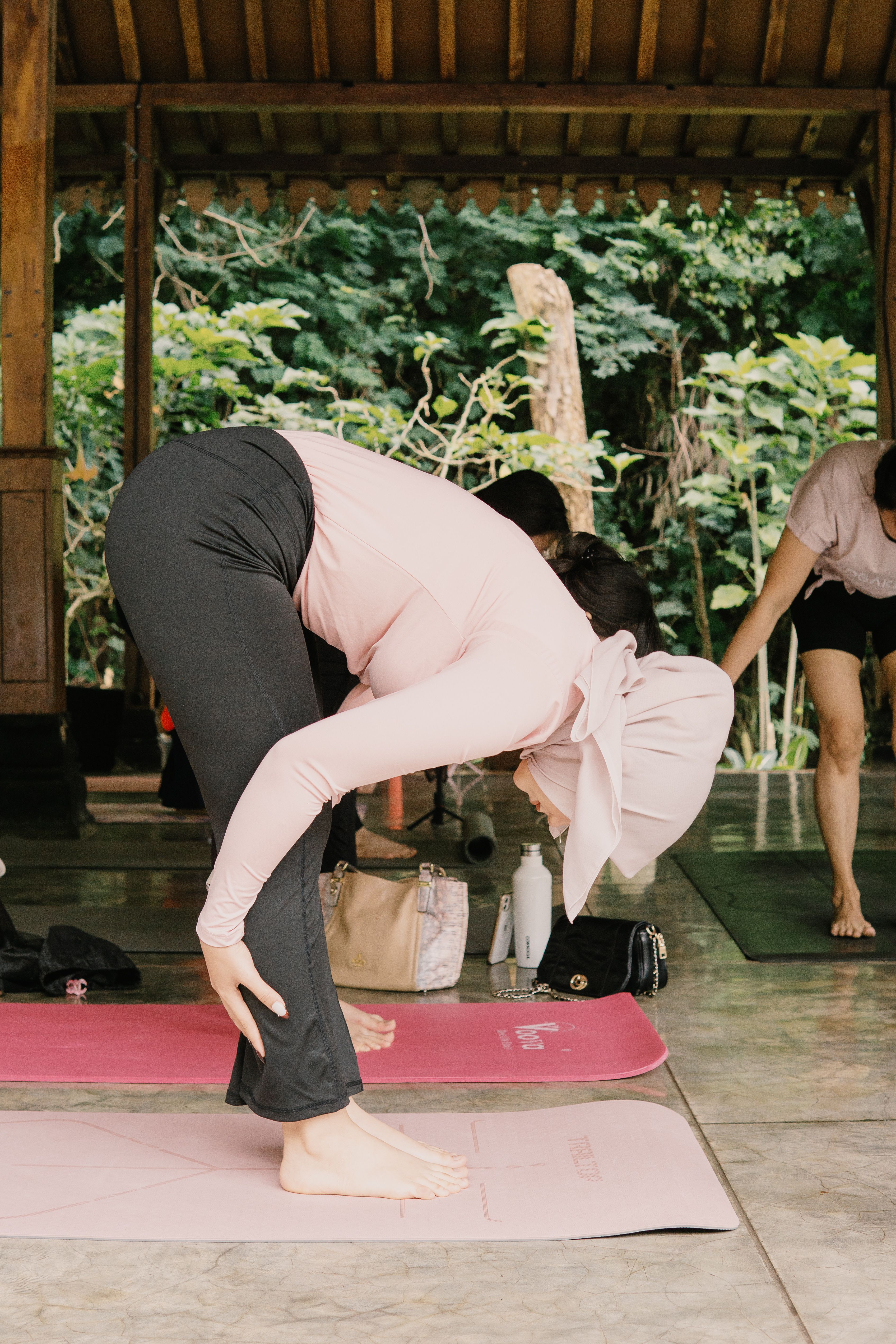 Outdoor yoga class